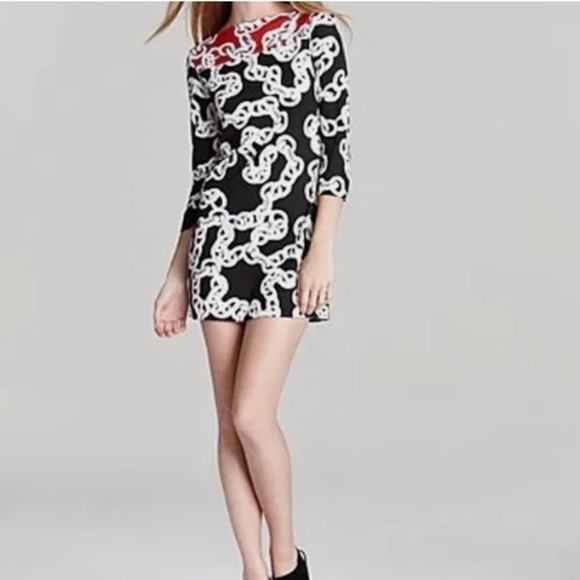 DVF Diane Von Fursternberg Ruri Silk Chain Tunic Dress Size 2 - Picture 1 of 4
